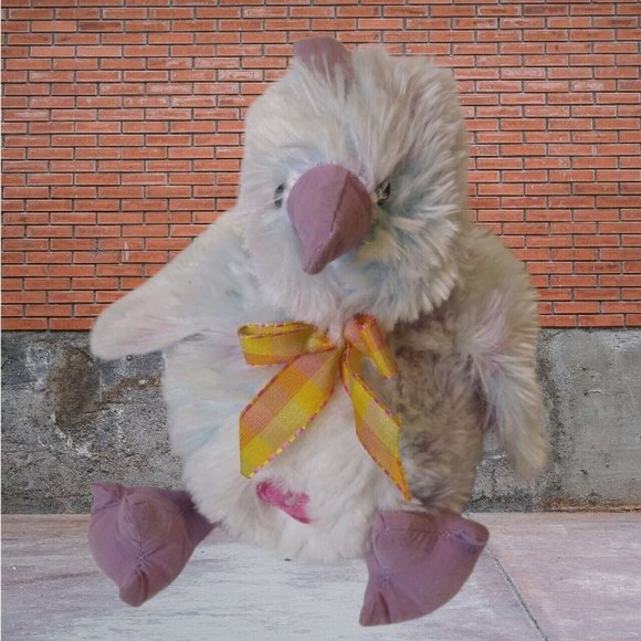 GOFFA Easter Chirping White Baby Bird with Purple Trim & Yellow Paid Bow 6" Toy - Picture 6 of 15